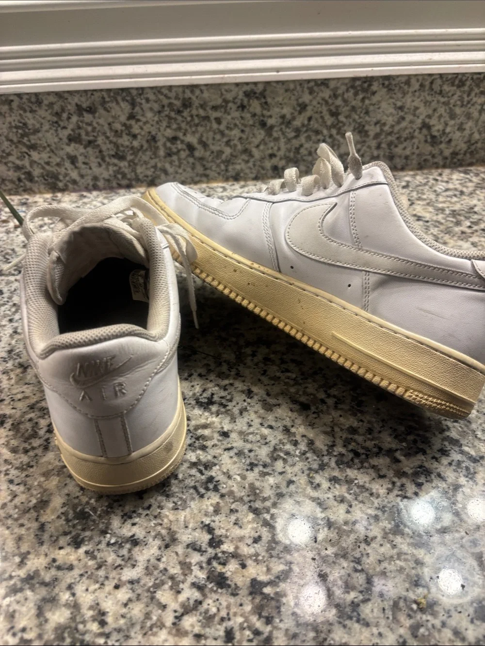 Nike Air Force 1 White Low-Top Sneakers with Cream Sole